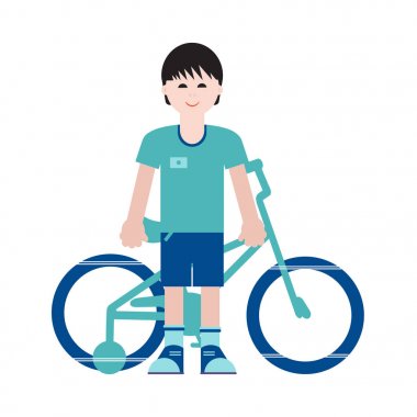 Bir çocuk ve Onun Bisiklet.