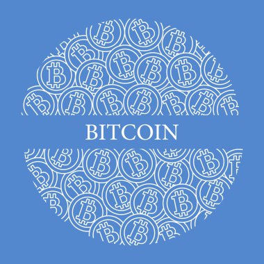 Bitcoins. Dijital para. Blockchain teknoloji.