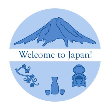 Japonya geleneksel tasarım öğeleri kümesi.