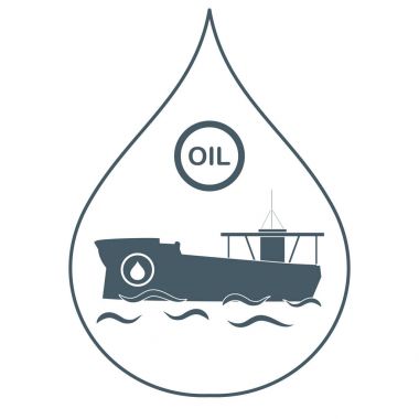 İçinde bir tanker taşıyan yağ damla.