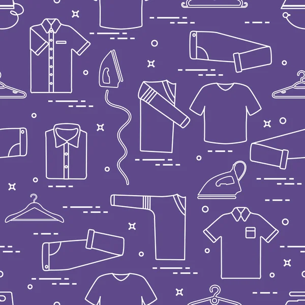 Desen ütüler, askı ve farklı kıyafetler.