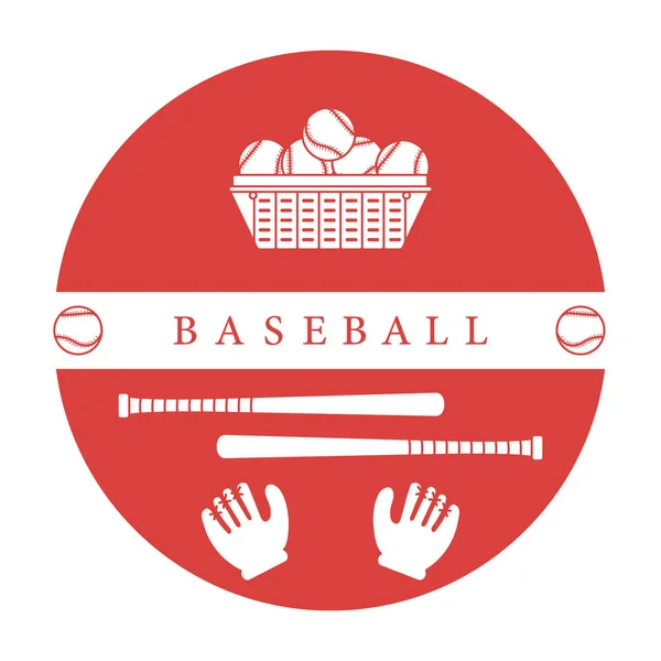 Handschuhe, Bälle, Baseballschläger. Baseball-Ausrüstung. — Stockvektor