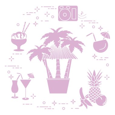 Bar beach, kokteyller, dondurma, meyve.