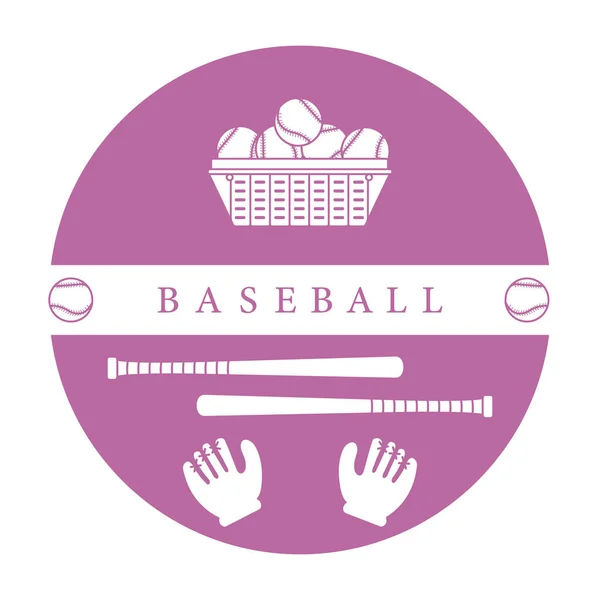 Gloves, balls, baseball bats. Baseball equipment. — Stock Vector