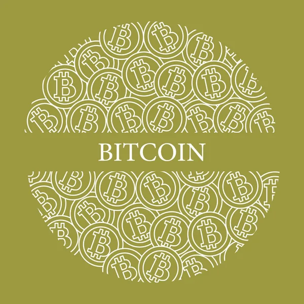 Bitcoins. Monnaie numérique. Technologie blockchain . — Image vectorielle