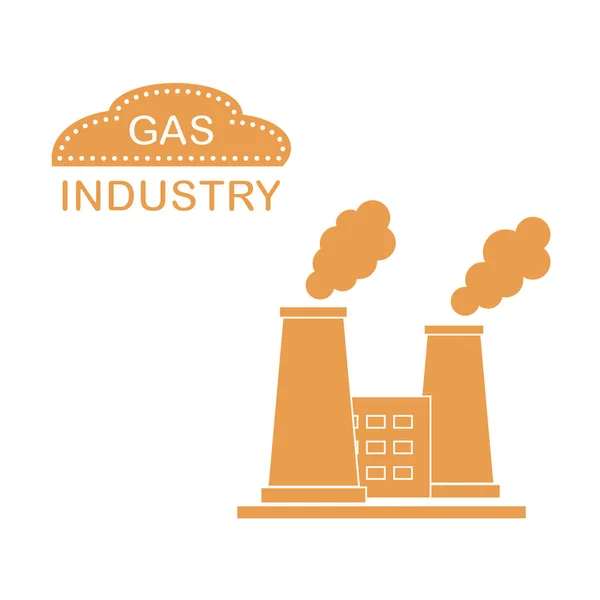 Instalação de processamento de gás com chaminés para fumar . —  Vetores de Stock