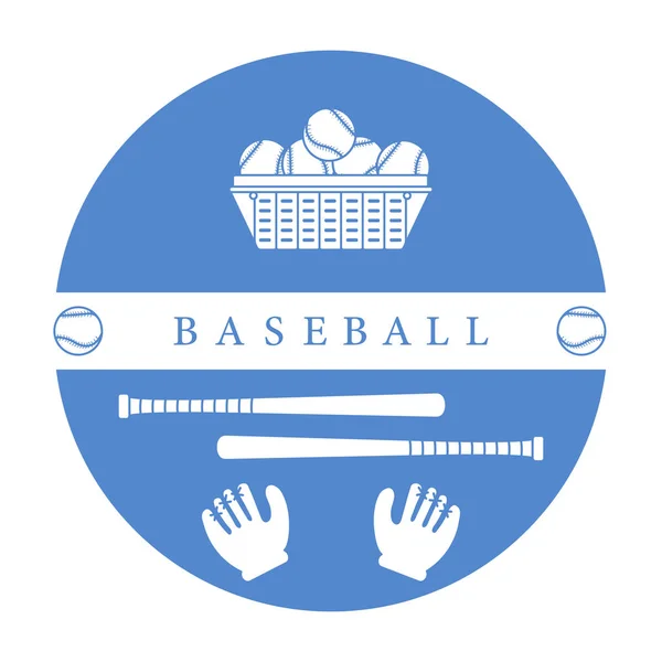 Luvas, bolas, bastões de basebol. Equipamento de beisebol . — Vetor de Stock