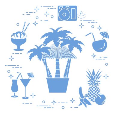 Bar beach, kokteyller, dondurma, meyve.