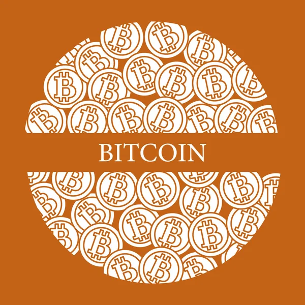 Bitcoins. Waluty cyfrowej. Technologia Blockchain. — Wektor stockowy
