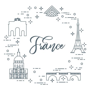 Paris'in ünlü binalar. Simgeler ve simge.
