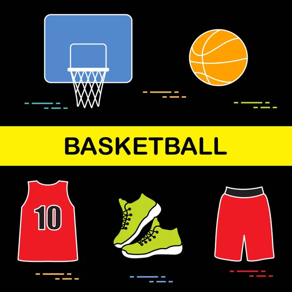 运动制服与篮球装备. — 图库矢量图片