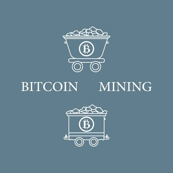 Górnictwo bitcoiny Wózki z rudy. — Wektor stockowy