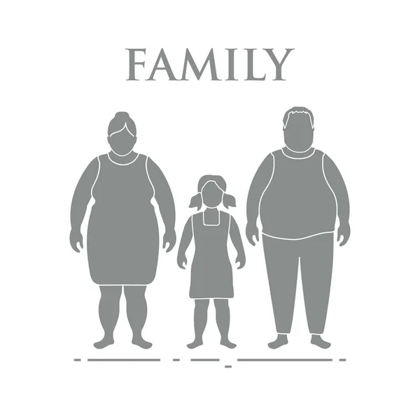 Familia. Mamá, papá e hija . — Vector de stock