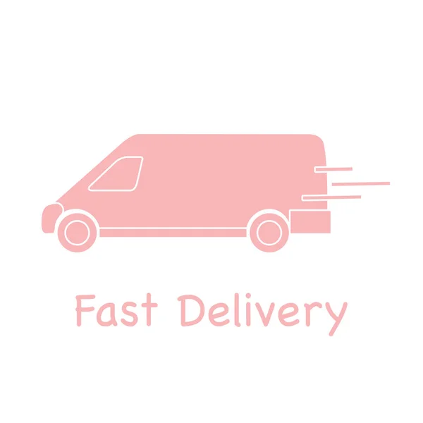 Camião de entrega. Transporte rápido e conveniente . — Vetor de Stock