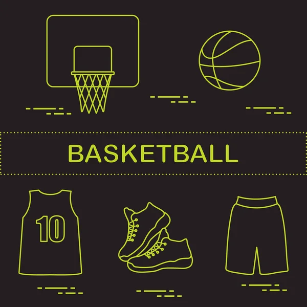 Sportuniform und Ausrüstung für Basketball. — Stockvektor