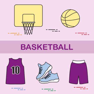 Spor üniforma ve basketbol için donatım.