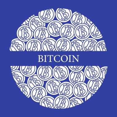 Bitcoins. Dijital para. Blockchain teknoloji.