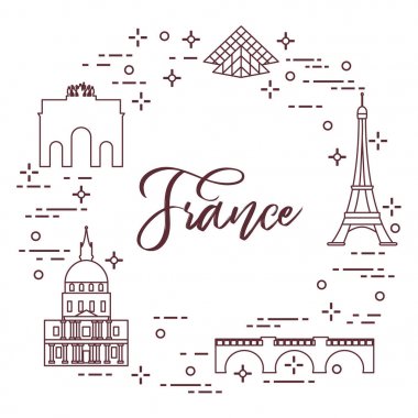 Paris'in ünlü binalar. Simgeler ve simge.