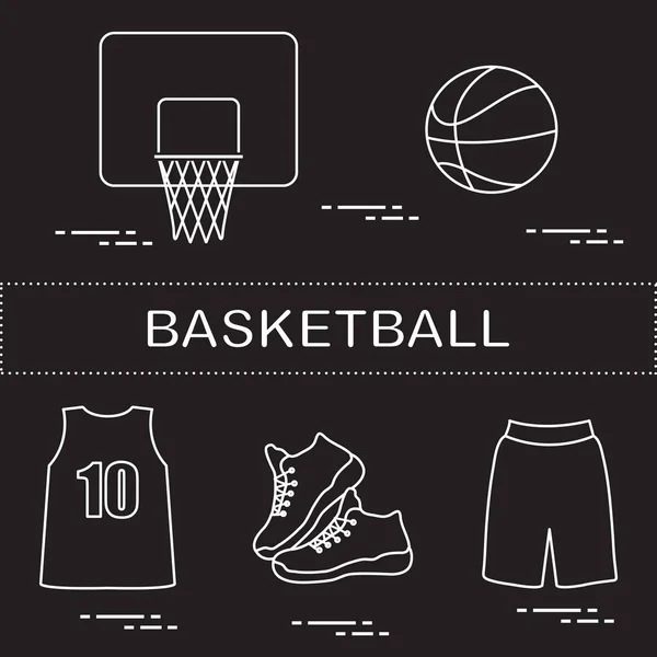 Uniforme deportivo y equipamiento para baloncesto . — Archivo Imágenes Vectoriales