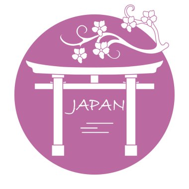 Kiraz çiçekleri ve yakın, ritüel gates Şubesi.