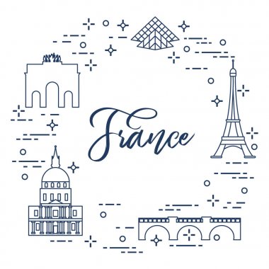 Paris'in ünlü binalar. Simgeler ve simge.