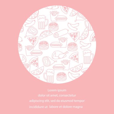 Bira, yemek ve fast food farklı türleri.