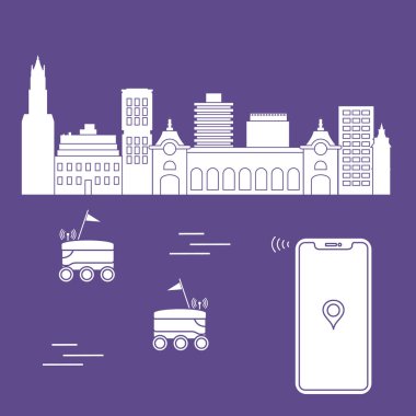 Şehrin bir robot ile teslim. Ücretsiz teslimat.