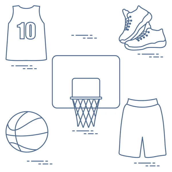 Uniforme de sport et équipement pour basket . — Image vectorielle