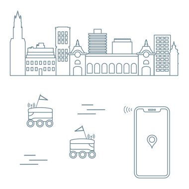 Şehrin bir robot ile teslim. Hızlı ve uygun nakliye. Ücretsiz teslimat.