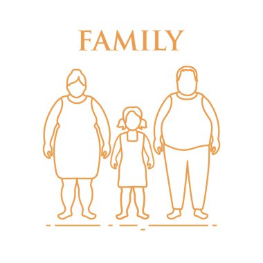 Aile. Anne, baba ve kızı. Bir çocukla Çift.