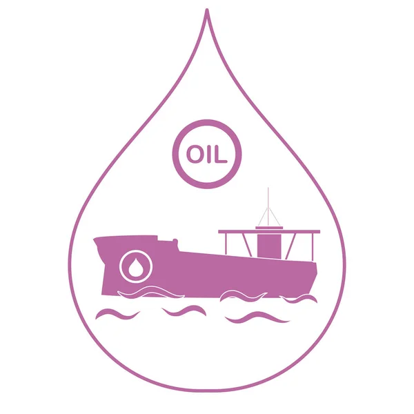 Drop Dem Sich Ein Öltanker Befindet Produktion Und Transport Von — Stockvektor