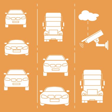 Güvenlik kamerası ve trafik. Suçlar ve sürüş güvenliği sağlanması.