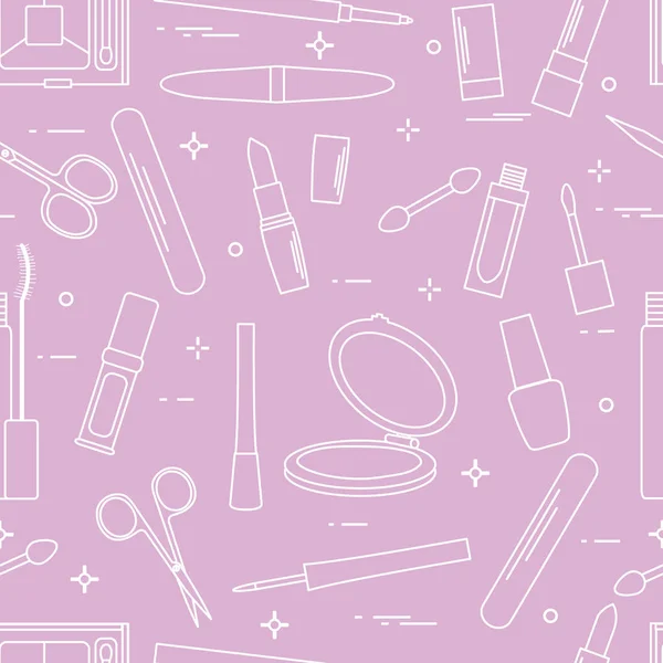 Seamless modeli Dekoratif kozmetik, tırnak bakımı için aksesuarlar. Glamour moda moda stil.