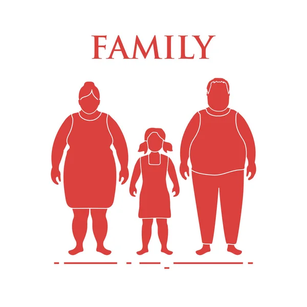 Famille Maman Papa Fille Couple Avec Enfant — Image vectorielle
