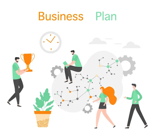 Business plan analytics finance strategy People — Stockový vektor