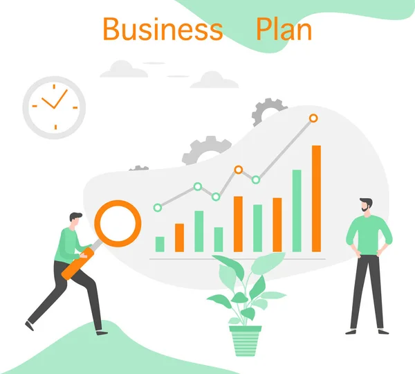 Análise de plano de negócios estratégia financeira Pessoas — Vetor de Stock