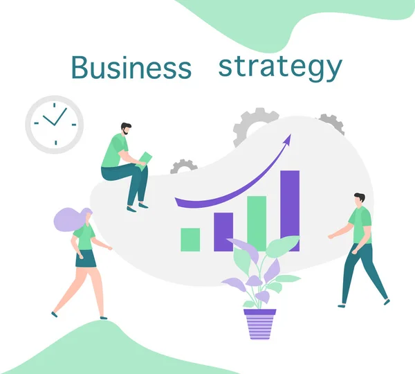 Business Strategy Analytics finanziert Datenmenschen — Stockvektor