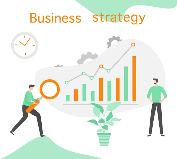 Bedrijfsstrategie analytics financiële gegevens Mensen — Stockvector