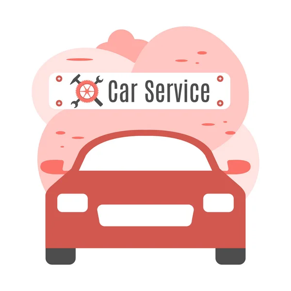 Araç onarım servisi otomatik tanılama kesiti parçaları — Stok Vektör