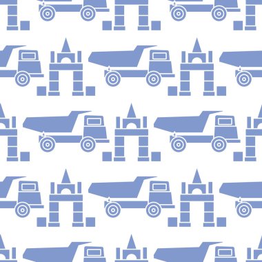 Vektör desensiz çocuk oyuncakları. Kamyon blokları.