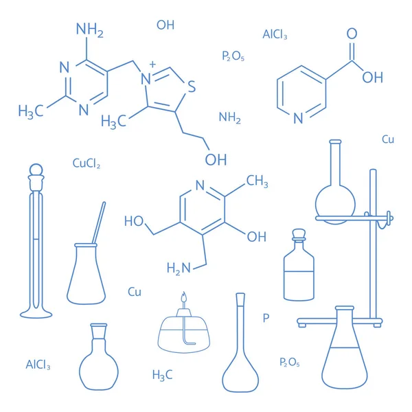Science Chemistry Apteka Edukacja Sprzęt laboratoryjny — Wektor stockowy