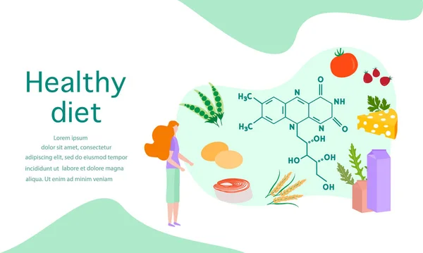 Personas Vida sana, nutrición adecuada Vitamina — Archivo Imágenes Vectoriales