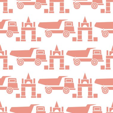 Vektör desensiz çocuk oyuncakları. Kamyon blokları.