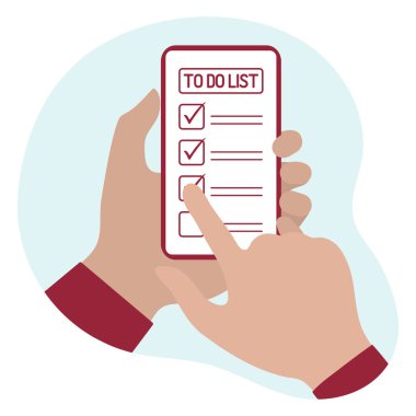 Yapılacaklar listesine bakıyorum. İnsanlar Telefon Planlama Hatırlatıcı