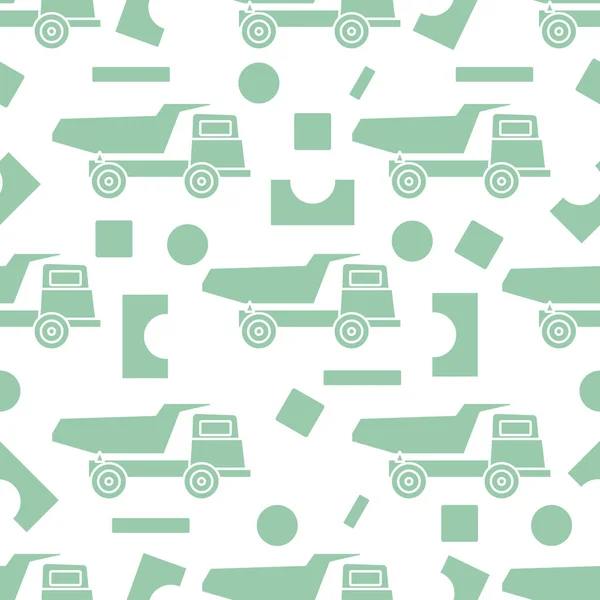 Jouets vectoriels sans couture pour enfants Blocs de camion Dump — Image vectorielle