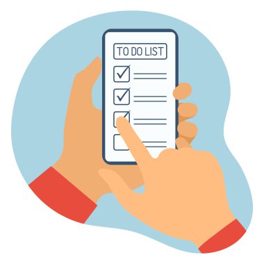 Yapılacaklar listesine bakıyorum. İnsanlar Telefon Planlama Hatırlatıcı