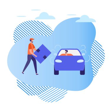 Vektör İnsanlar Araba Taksi, Nakliye Hizmeti Taşımacılığı