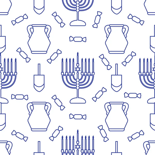 Vector Seamless pattern Hanukkah Jewish holiday — Stock Vector