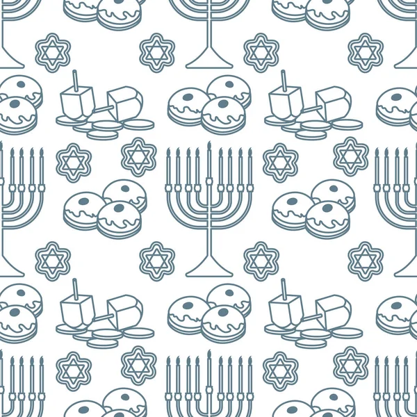 Vector padrão sem costura Hanukkah feriado judeu —  Vetores de Stock