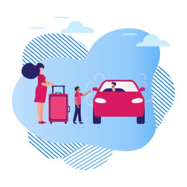 Halkın arabası Taksi Hizmetleri Şehir Taşıma Vektörü